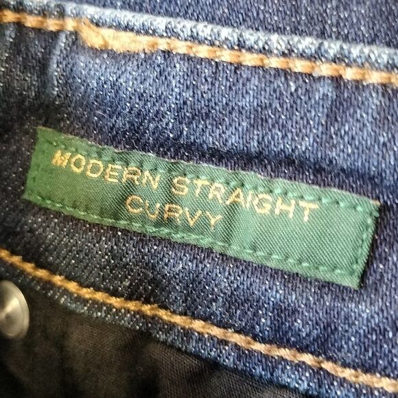 Lauren Ralph Lauren Modern Straight Curvy Jeans Dark Wash Size 16 - Picture 5 of 10